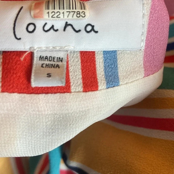 Louna Meghan Wrap Dress Stripe Sz S Beach Resortwear Casual Maxi Vibrant - Picture 5 of 6